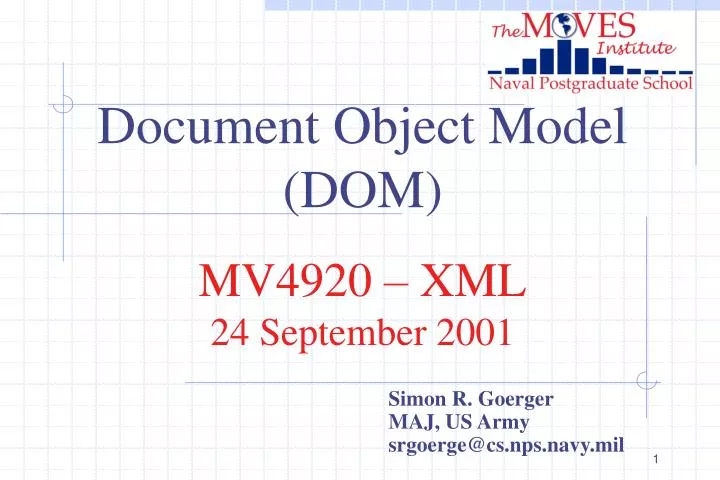 document object model dom mv4920 xml 24 september 2001