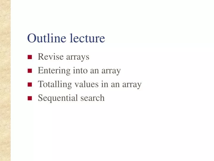 outline lecture