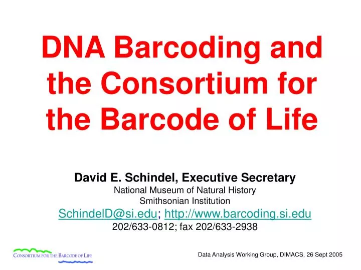 dna barcoding and the consortium for the barcode of life