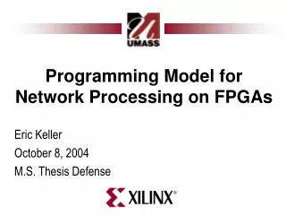 Programming Model for Network Processing on FPGAs
