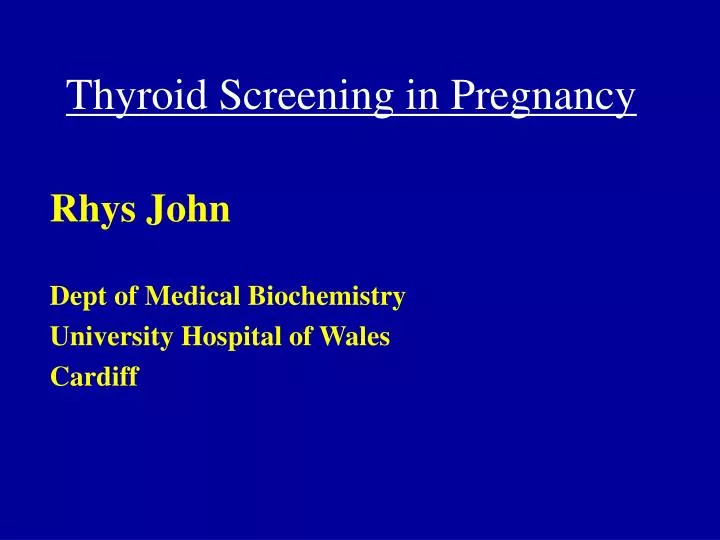 thyroid screening in pregnancy