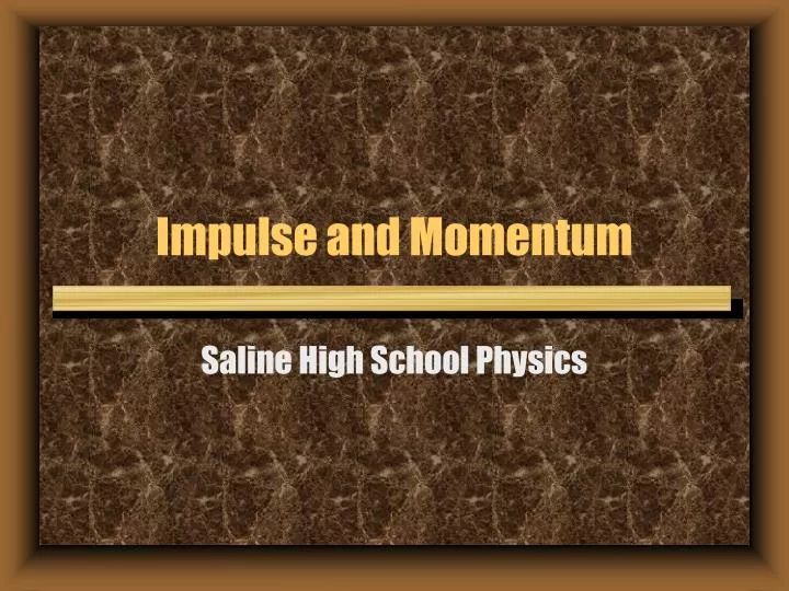 impulse and momentum