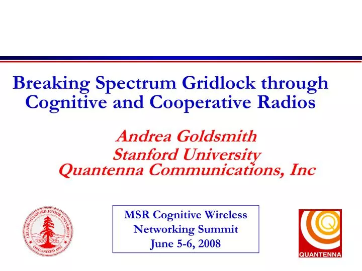 breaking spectrum gridlock through cognitive and cooperative radios