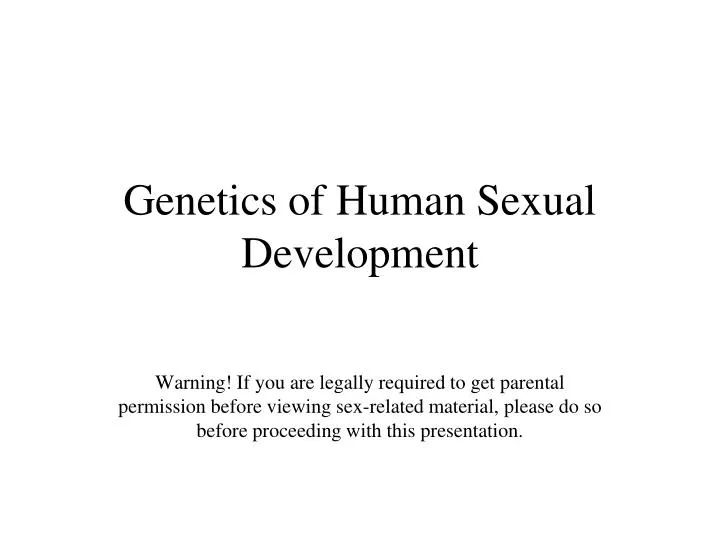 genetics of human sexual development