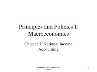 Principles and Policies I: Macroeconomics