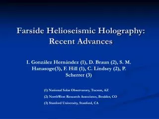 Farside Helioseismic Holography: Recent Advances