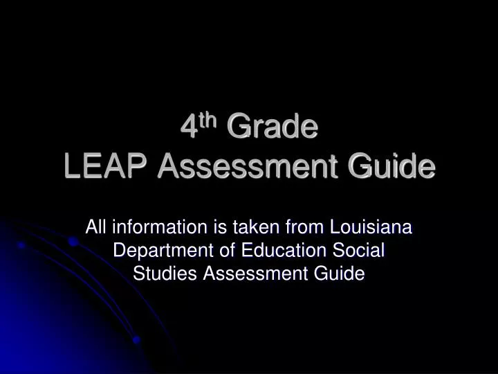 4 th grade leap assessment guide