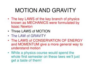 MOTION AND GRAVITY