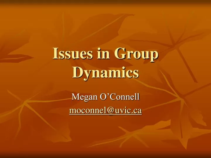 issues in group dynamics
