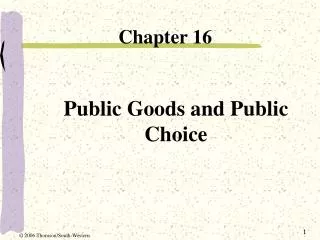 Public Goods and Public Choice