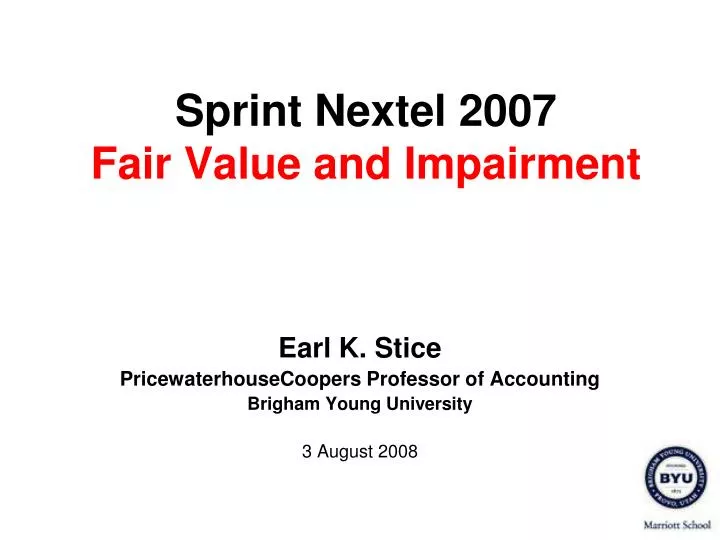 sprint nextel 2007 fair value and impairment