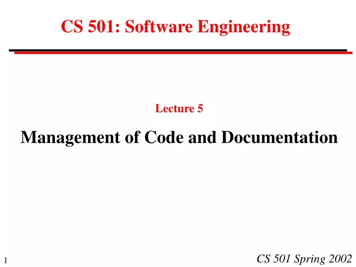 cs 501 software engineering