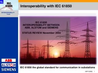 Interoperability with IEC 61850