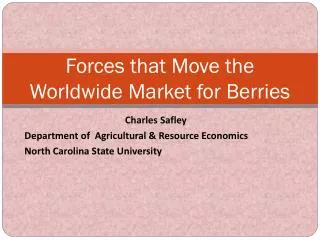 Forces that Move the Worldwide Market for Berries