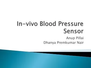 In-vivo Blood Pressure Sensor