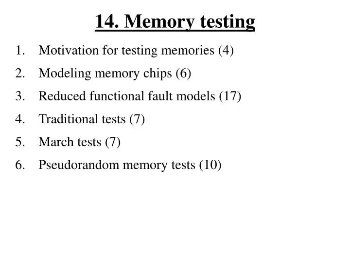 14 memory testing