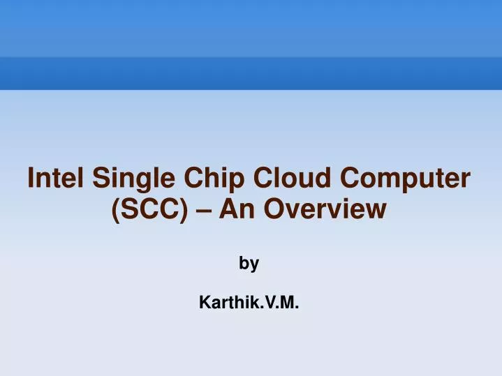 intel single chip cloud computer scc an overview