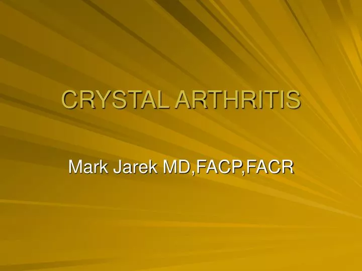 crystal arthritis