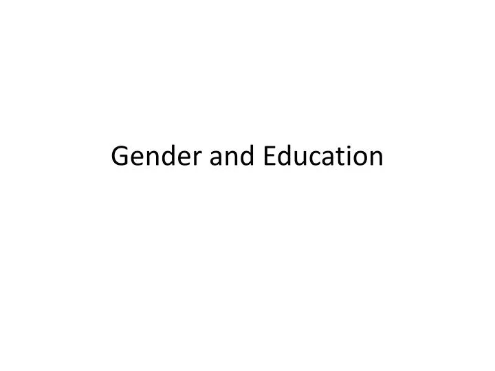 gender and education