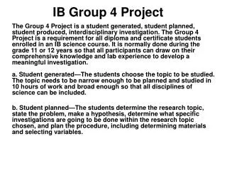 IB Group 4 Project