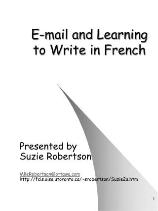 E-mail and Learning to Write in French