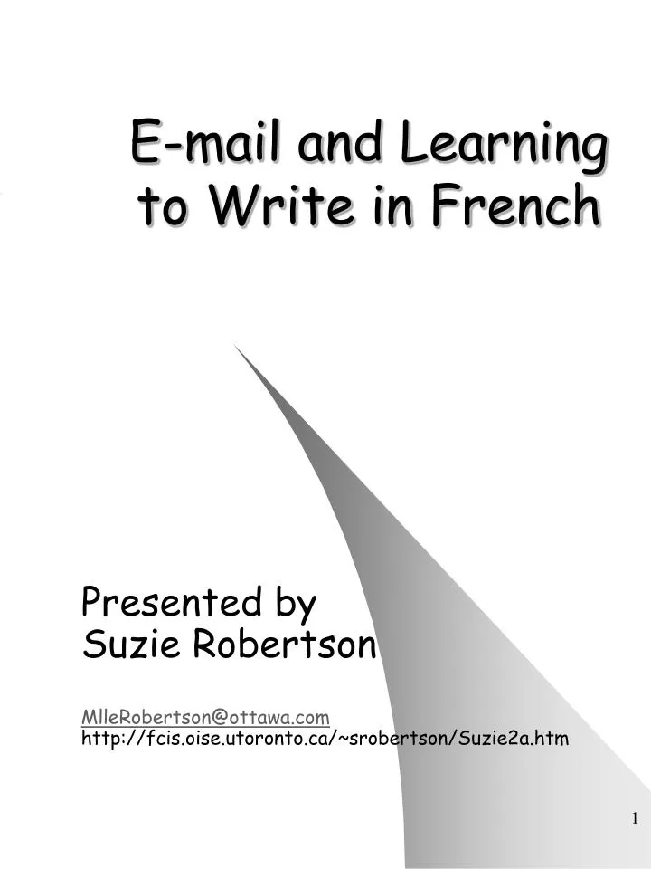 e mail and learning to write in french