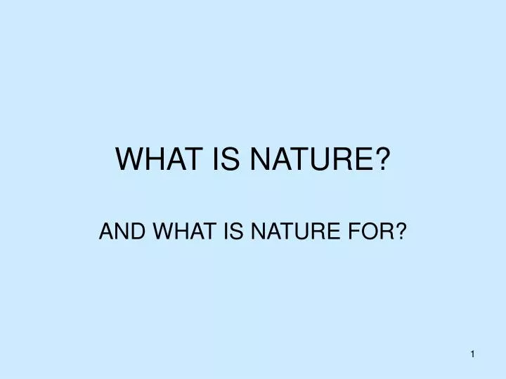 what is nature