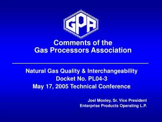 Comments of the Gas Processors Association