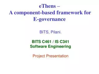 eThens – A component-based framework for E-governance