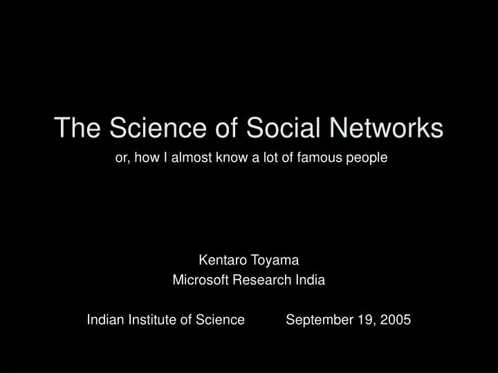 the science of social networks