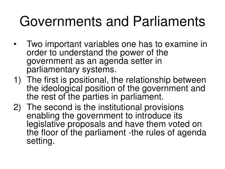 governments and parliaments