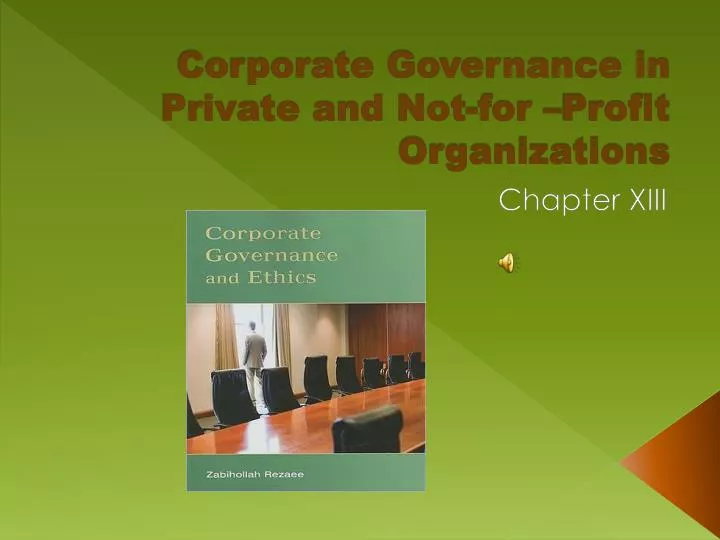 corporate governance in private and not for profit organizations