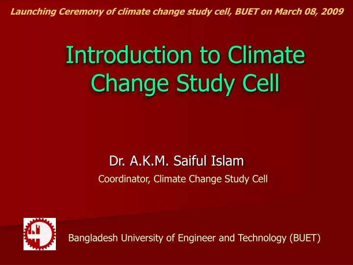 introduction to climate change study cell