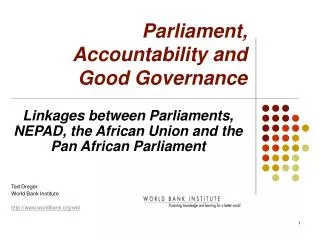 Parliament, Accountability and Good Governance