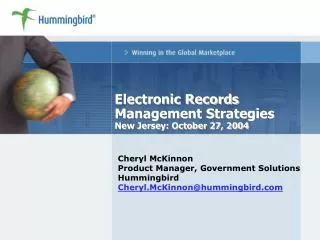 Electronic Records Management Strategies New Jersey: October 27, 2004
