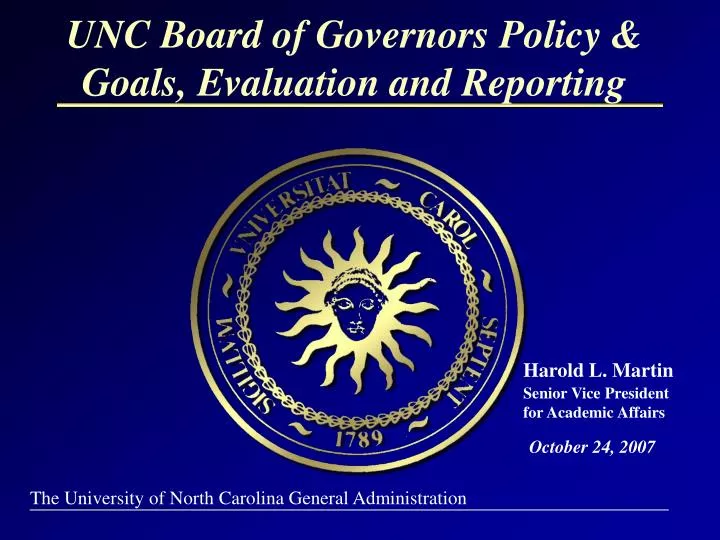 unc board of governors policy goals evaluation and reporting