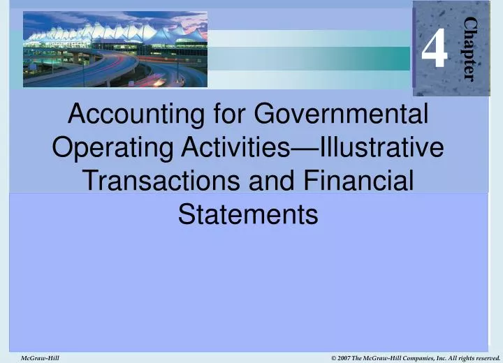 accounting for governmental operating activities illustrative transactions and financial statements