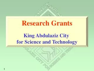 Research Grants King Abdulaziz City for Science and Technology