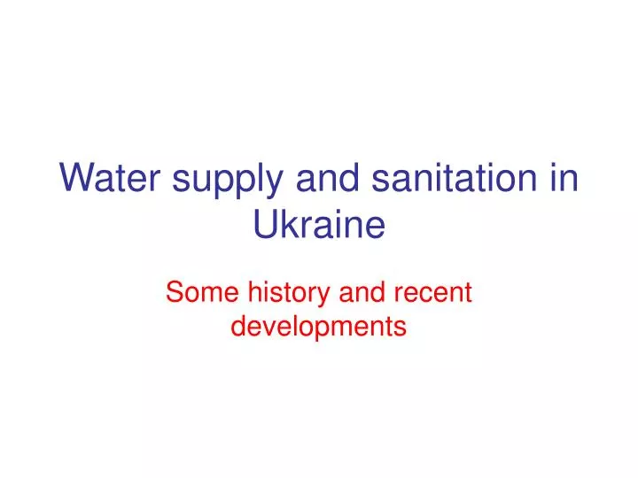 water supply and sanitation in ukraine