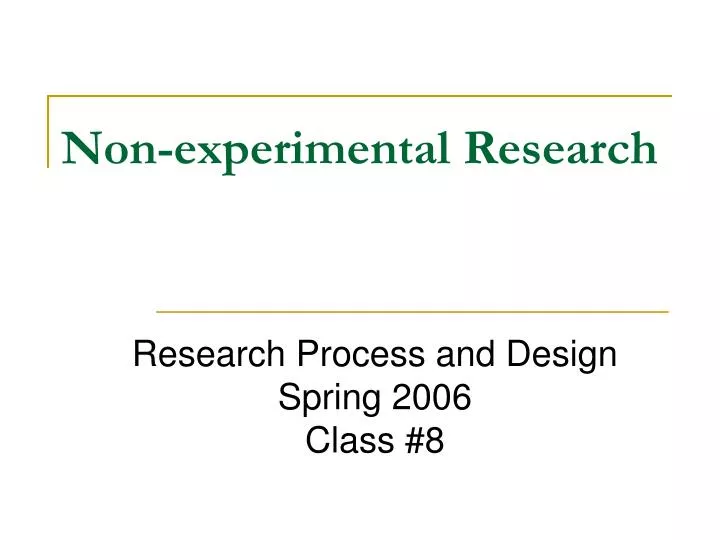 non experimental research