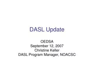 DASL Update