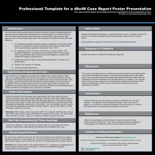 Professional Template for a 48x48 Case Report Poster Presentation