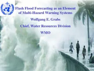 Flash Flood Forecasting as an Element of Multi-Hazard Warning Systems Wolfgang E. Grabs Chief, Water Resources Division