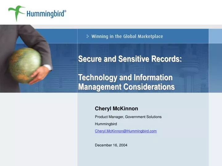 secure and sensitive records technology and information management considerations