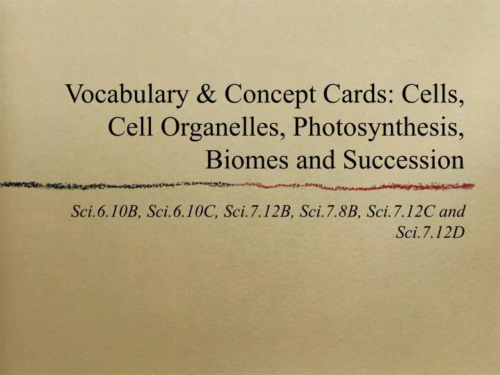 vocabulary concept cards cells cell organelles photosynthesis biomes and succession