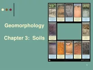 Geomorphology Chapter 3: Soils
