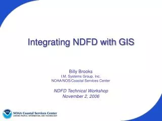 Integrating NDFD with GIS