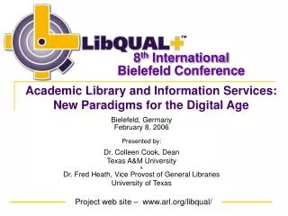 Academic Library and Information Services: New Paradigms for the Digital Age
