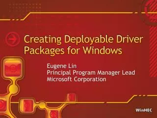 Creating Deployable Driver Packages for Windows