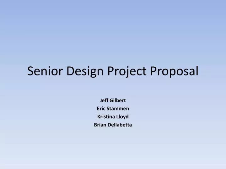 senior design project proposal